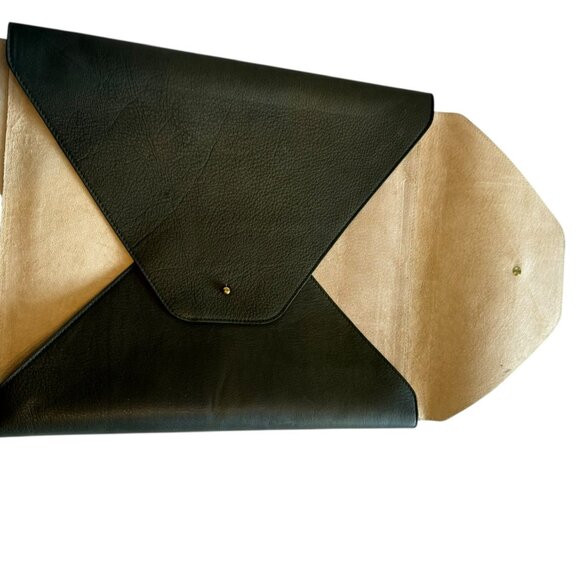 Luxury Leather Document Holder 220 Central Park South Olive Green Portfolio - Picture 3 of 6